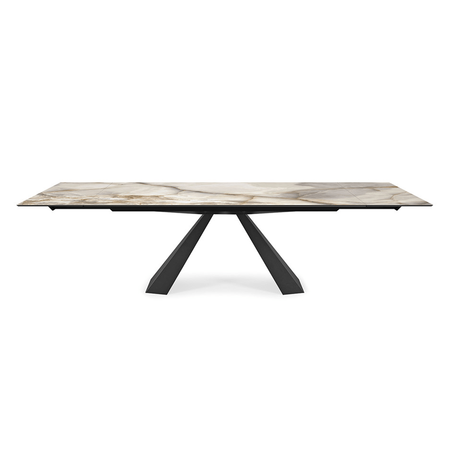 8 seater ceramic extending dining table and 6 chairs lohabour